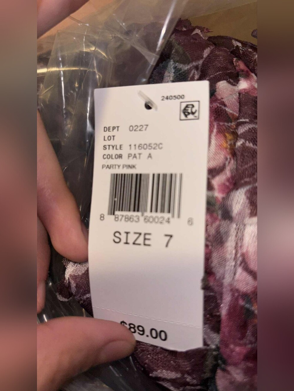 NWT BCX Size 7 Plum-Pink Burgundy Floral Spaghetti-Strap Mini Dress - Picture 5 of 9